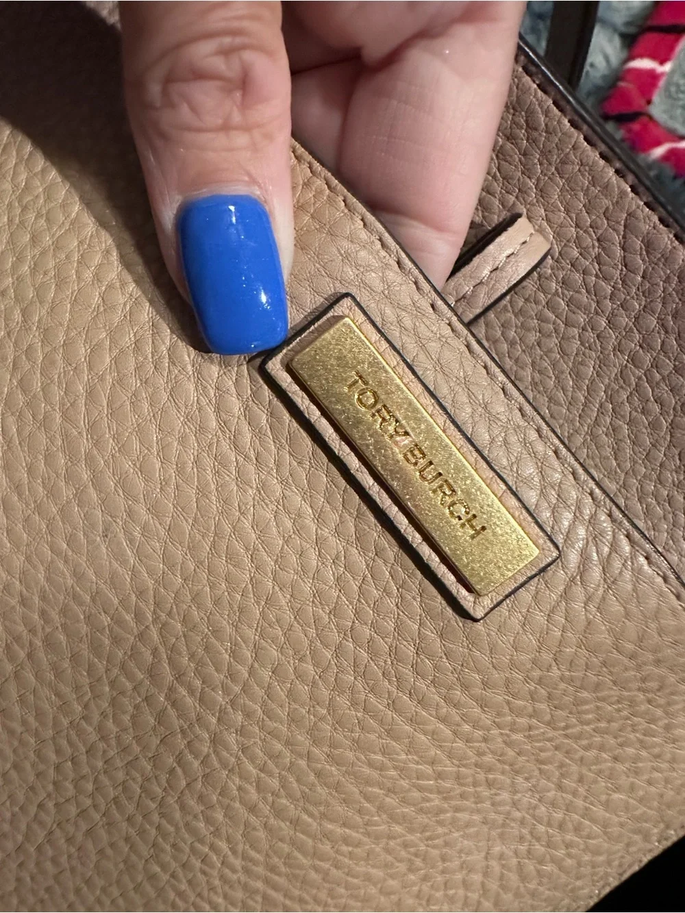Tory Burch Powder Pink Pebbled Leather Tote with Tassel